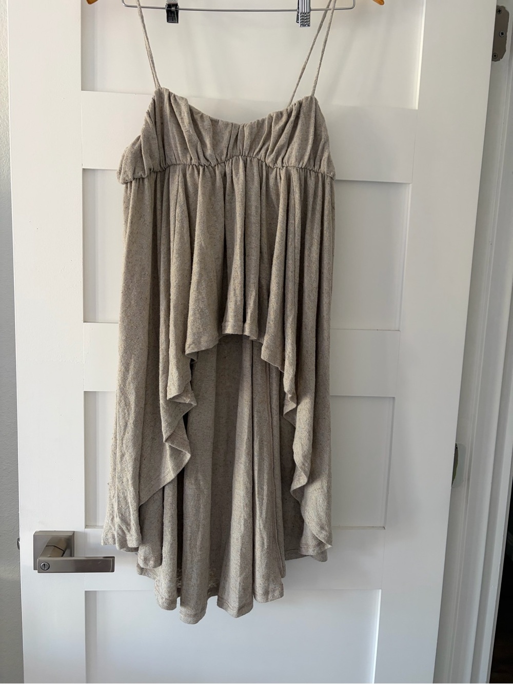 Free People Beige/Taupe Draped Spaghetti Strap Top
